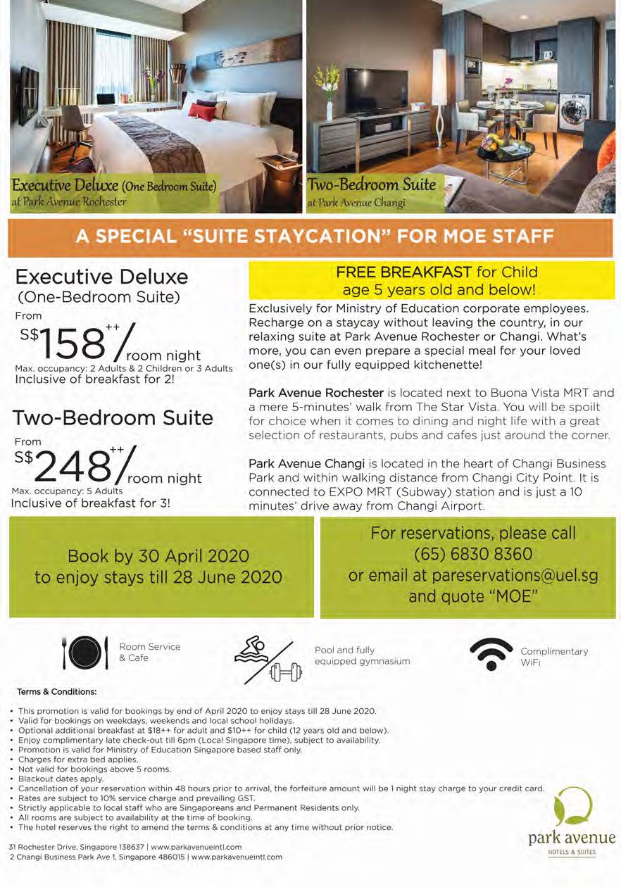 A Special Suite Staycation At Park Avenue Rochester And Changi Ministry Of Education Sports And Recreation Club