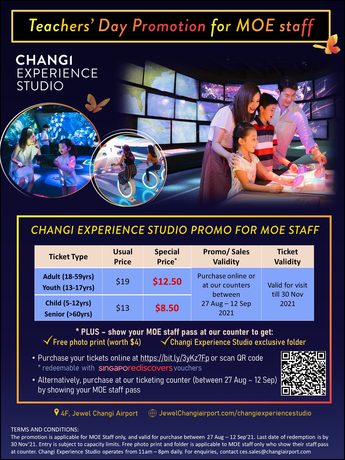 Teachers' Day Promotion for MOE Staff for Changi Experience Studio at Jewel  Changi Airport | Ministry of Education Sports and Recreation Club