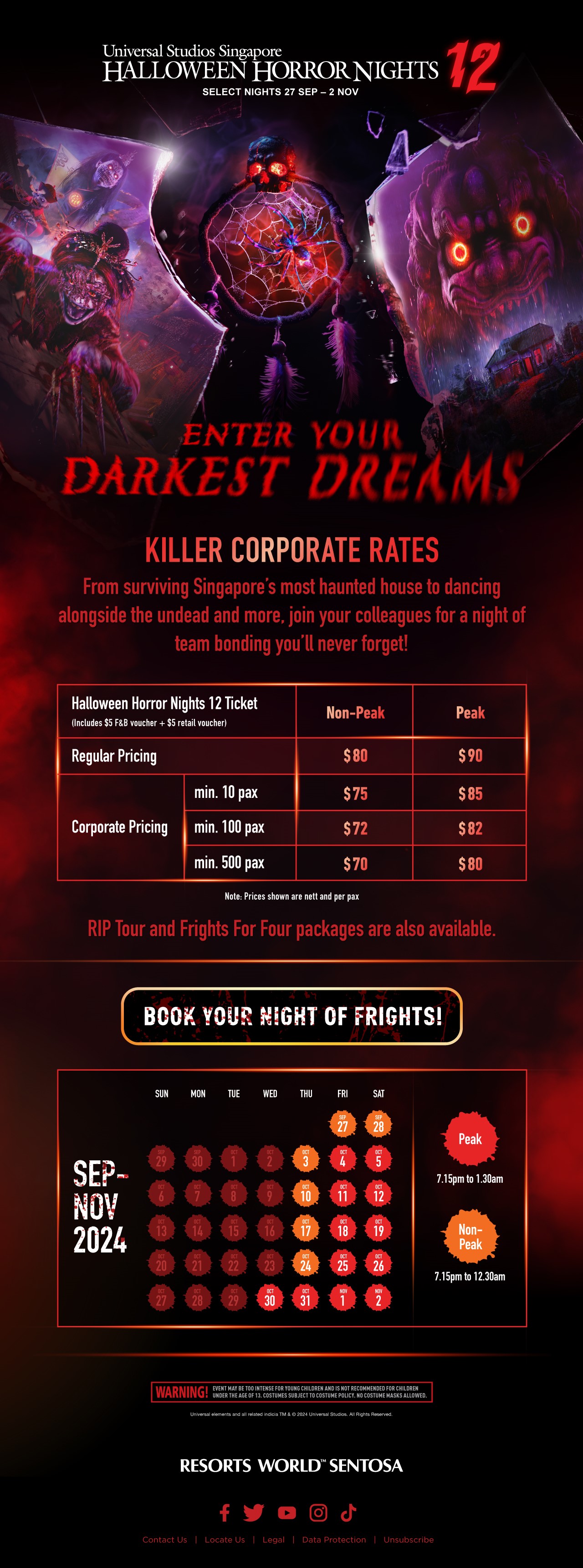 USS Halloween Horror Nights Corporate Rates Ministry of Education