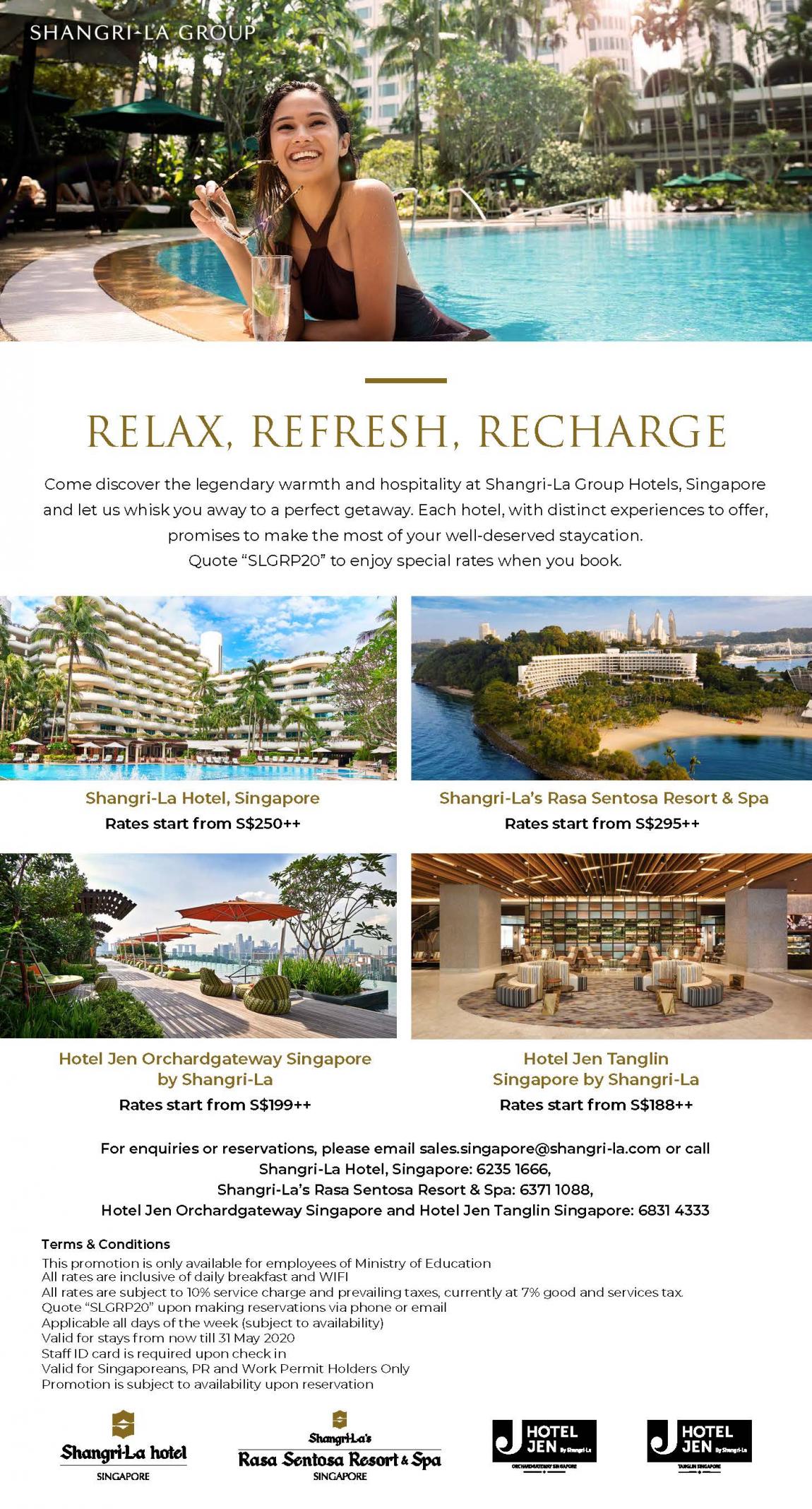 Shangrila Group Hotels, Singapore Staycation Packages Ministry of